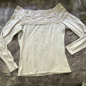 Gray Off the Shoulder Top